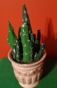 Painted cactus, donation by Violet Colbourne Nabi