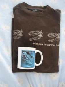 New T-Shirt, made from Banboo fibre, and cup from the Dinosaur National Park in Alberta. Value $30.