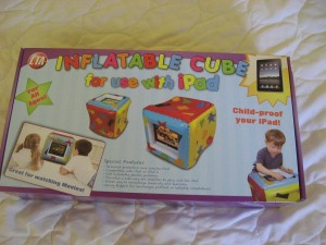 Inflatable cube for Ipad for kids, donated by Hedderson`s store, St. Lunaire-Griquet
